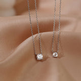 Sterling Silver Zircon Necklace With Diamond – Jewelry Gift Ideas — 4