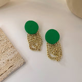 Retro Dark Green Earrings Korean Style Temperament – Stylish Gifts — 7