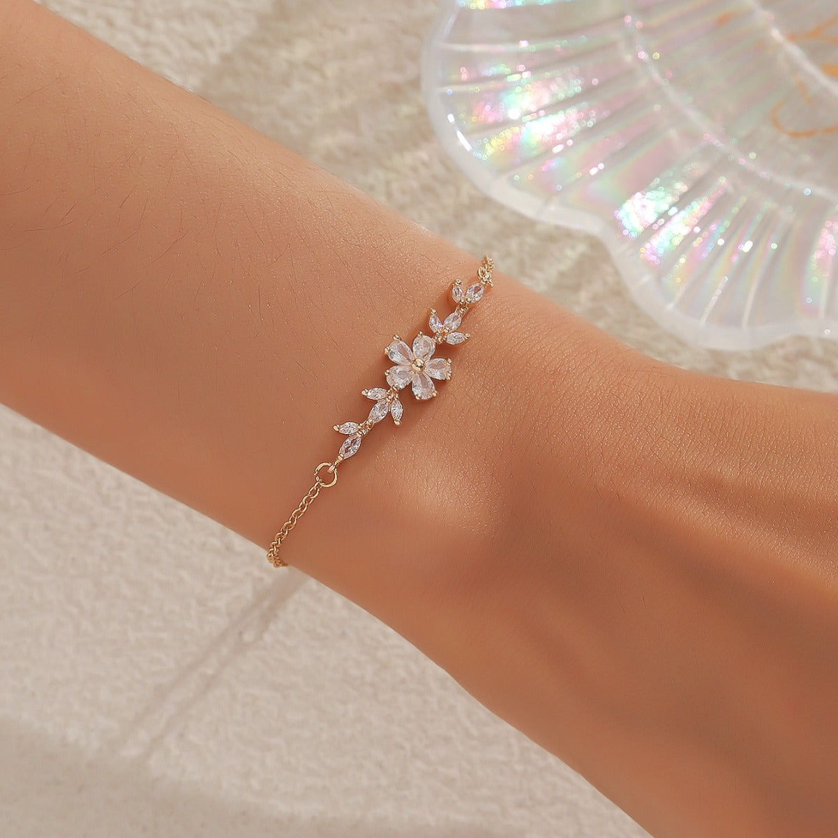 Diamond Flower Leaf Bracelet Niche Temperament – Jewelry Gift Ideas — 1
