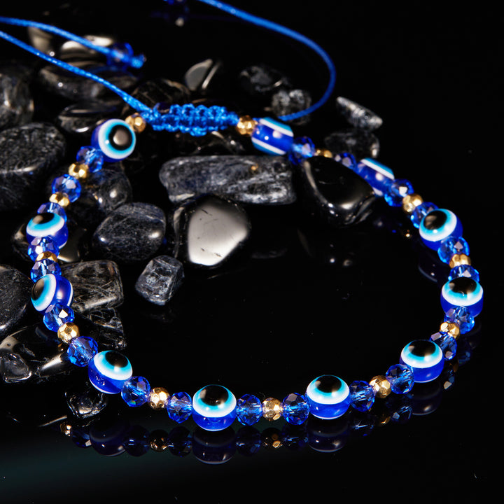 Rainbow Eye Crystal Bead Pull Adjustable Bracelet – Jewelry Gift Ideas — 1