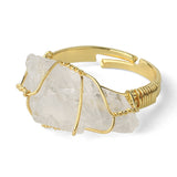 Women's Natural Amethyst Gold Plated Winding Ring – Gifts for Her — 7