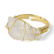 Women's Natural Amethyst Gold Plated Winding Ring – Gifts for Her — 7