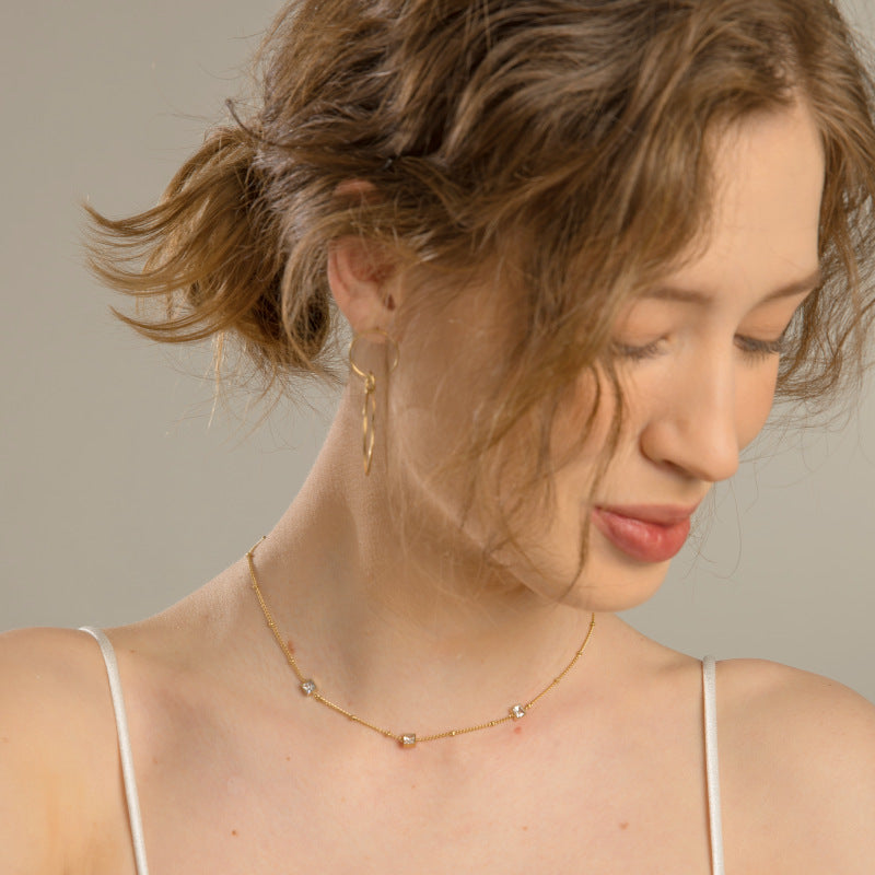 Square Combination Titanium Steel Necklace – Jewelry Gift Ideas — 1