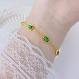 Women's Emerald Zircon Titanium Bracelet – Jewelry Gift Ideas — 2