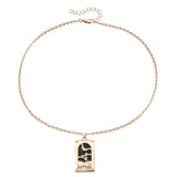 Ornament Simple Hot Girl Square Plate Necklace – Jewelry Gift Ideas — 5