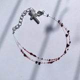 Blood Drop Bracelet Stainless Steel Cross Pendant – Jewelry Gift Ideas — 4