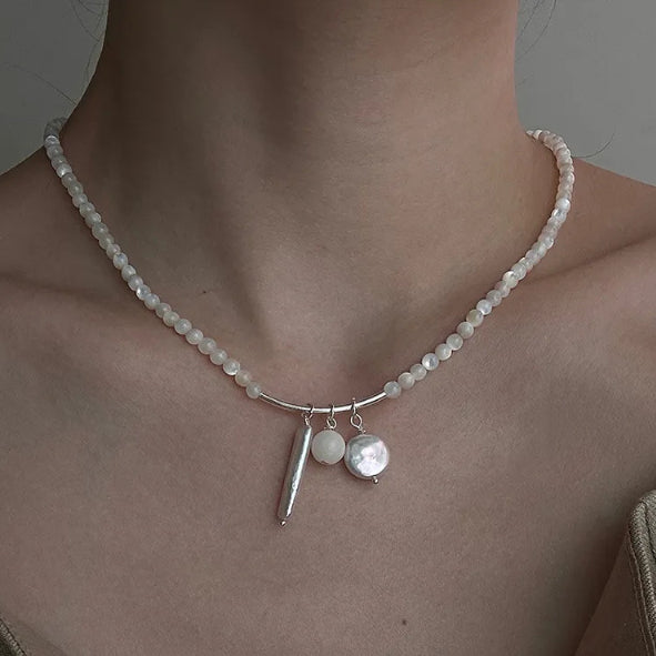 Leadwhite Lip Shell Beaded Aurora Natural – Jewelry Gift Ideas — 1