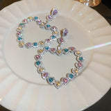 Colorful Love Diamond Set Exaggerated Earrings – Gifts for Couples — 3