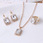 The Crystal Set Necklace Earring Ring Three-piece – Jewelry Gift Ideas — 12