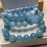 Natural Aquamarine Single-loop Beaded Bracelet – Jewelry Gift Ideas — 5