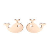 Water Jet Whale Stud Earrings Stainless Steel Net – Jewelry Gift Ideas — 5