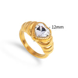 Heart-shaped White Zircon 8K Gold-plated 316L – Thoughtful Gifts — 9