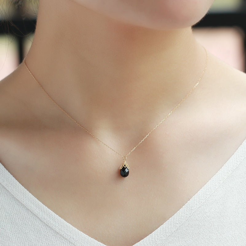 Natural Water Drop Black Agate Pendant Earrings – Jewelry Gift Ideas — 1