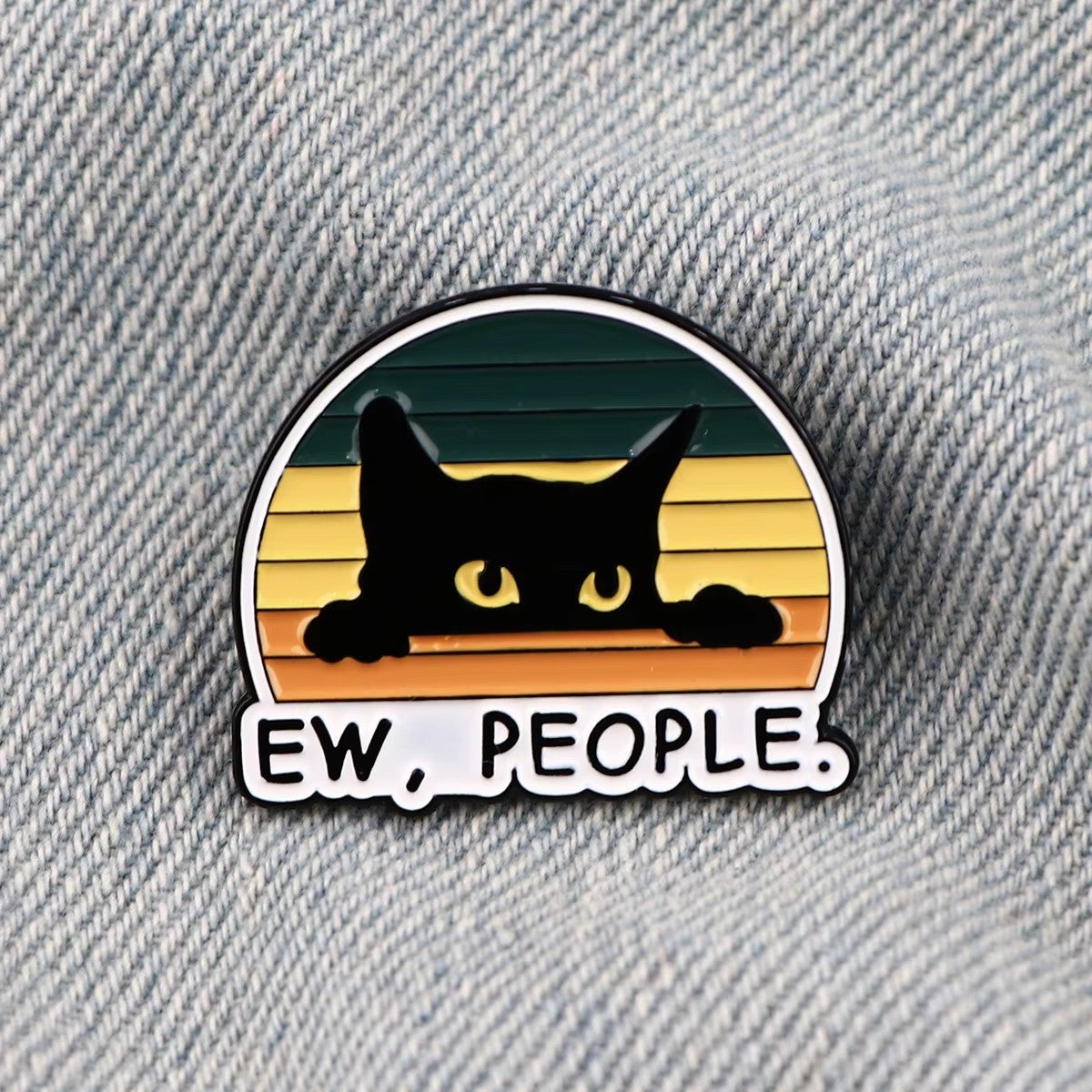 People Cat Corsage Enamel Badge – Cat Lover Gifts — 1