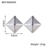 Minimalist Titanium Steel Ear Studs Triangle Oval – Stylish Gifts — 7