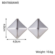 Minimalist Titanium Steel Ear Studs Triangle Oval – Stylish Gifts — 7