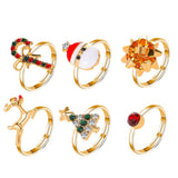 6pcs Santa Claus Christmas Tree Elk Rings Cute – Jewelry Gift Ideas — 3