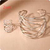 Creative Metal Design Sense Hollow Leaves Opening – Jewelry Gift Ideas — 8