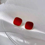 Red Petals Elegant High Sense New Year Earrings – Holiday Gift Ideas — 5