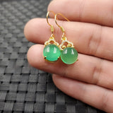 Fashion Personality Green Chalcedony Round Earrings – Stylish Gifts — 3