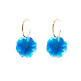 Blue Flower Ball Circled Earrings – Stylish Gifts — 5