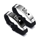 Black Silver Her King His Queen Couple Bracelets – Gifts for Couples — 1