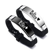 Black Silver Her King His Queen Couple Bracelets – Gifts for Couples — 1