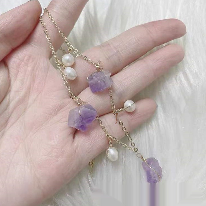 Natural Amethyst Deep Sea Pearl Necklace Ornament – Jewelry Gift Ideas — 1