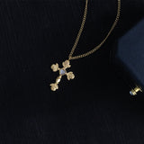 French Gold Titanium Steel Cross Pendant Inlaid – Jewelry Gift Ideas — 11