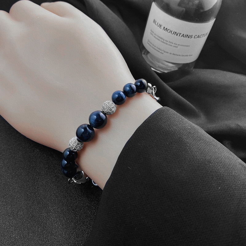 Adjustable Obsidian Cuban Chain Link Bracelet – Jewelry Gift Ideas — 1
