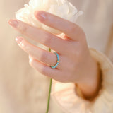 Very Fine 2mm Natural Raw Ore Turquoise Ring – Practical Gifts — 4