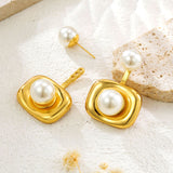 Square Pearl-studded Earrings Female Niche Design – Gifts for Her — 4