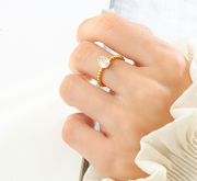 Serenity's Tear Cubic Zirconia Gold Ring – Small Gift Ideas — 1