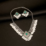 Women's Vintage Moonstone Necklace Pearl Earrings – Jewelry Gift Ideas — 8