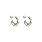 Geometric U-shaped Pearl Earrings For Women New – Gifts for Her — 3