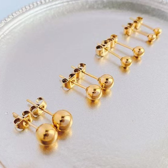 Simple Stainless Steel Ball Stud Earrings – Unique Gift Ideas — 1