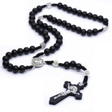 Rosary Necklace Hand-woven Wooden Bead Cross – Jewelry Gift Ideas — 5