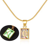 26 Letter Square Necklace Colorful Shell Luminous – Jewelry Gift Ideas — 15