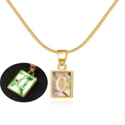 26 Letter Square Necklace Colorful Shell Luminous – Jewelry Gift Ideas — 15