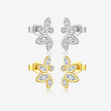 S925 Sterling Silver Leaves Ear Studs Simple – Useful Gifts — 7