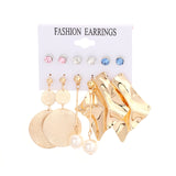 Metal Exaggerated Big Circle Earrings Set – Stylish Gifts — 14