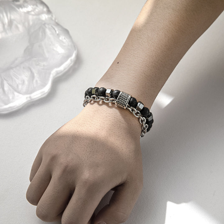 Natural Stone Frosted Bead Chain Beaded Titanium – Jewelry Gift Ideas — 1