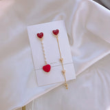 S925 Silver Needle Asymmetric Tassel Love Stud – Gifts for Couples — 15
