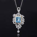 Simulated Aquamarine Pendant Ring Set – Jewelry Gift Ideas — 8