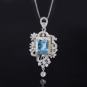 Simulated Aquamarine Pendant Ring Set – Jewelry Gift Ideas — 8