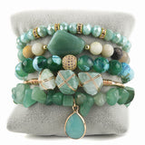 Natural Stone Glass Mixed Gravel Bracelet – Jewelry Gift Ideas — 11