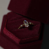 Silver Gold Plated Natural Blue Moonstone Ring – Birthday Gifts — 3