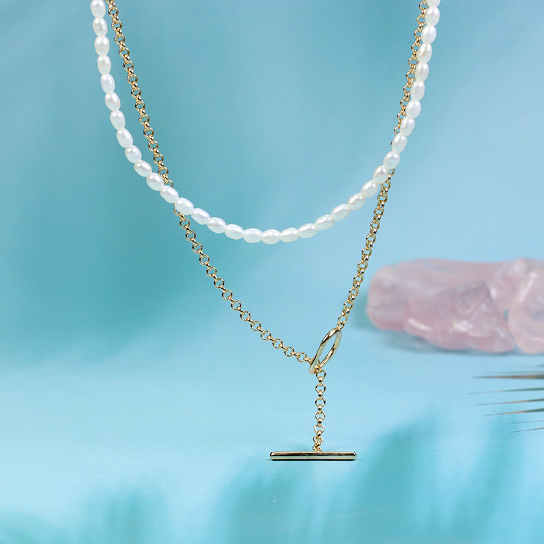 Freshwater Pearl Overlaid Necklace – Jewelry Gift Ideas — 1