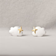 S925 Sterling Silver Star Cloud Stud Earrings – Small Gift Ideas — 5