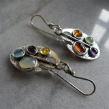 Women's Vintage Multicolor Gemstone Alloy Earrings – Gifts for Her — 1